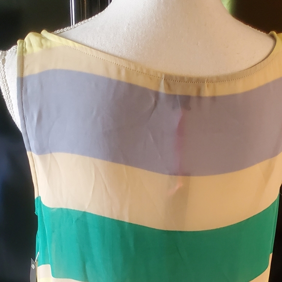 I Love Ronson Block Stripe Chiffon Dress - Large - Picture 3 of 7